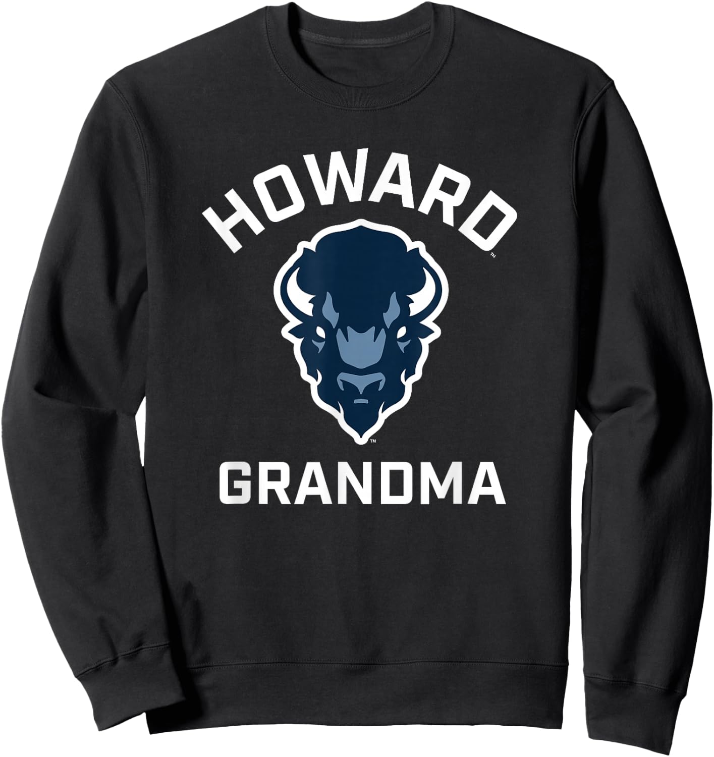 Howard University Bison Arched Grandma Sweatshirt - Sweatshirt | Black