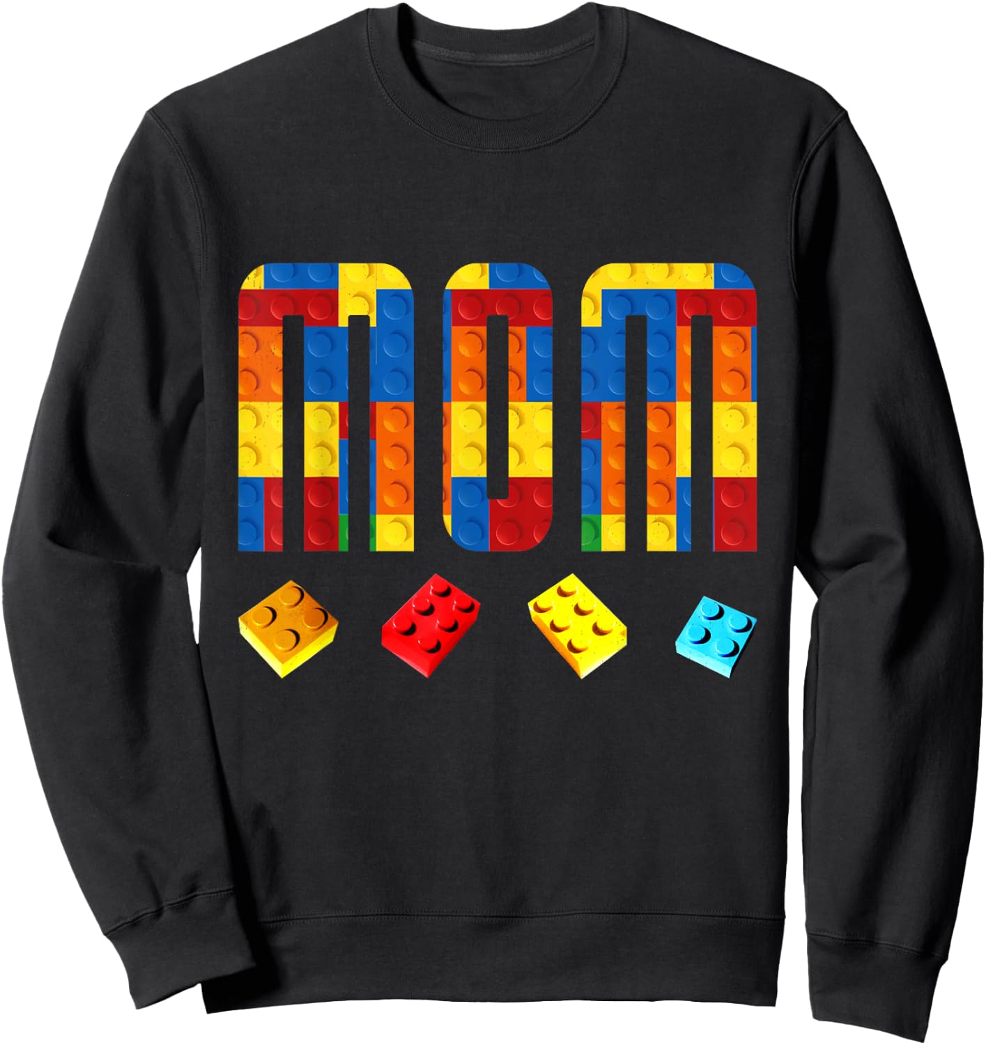 Mom Master Builder Building Blocks Birthday Family Matching Sweatshirt - Sweatshirt | Black