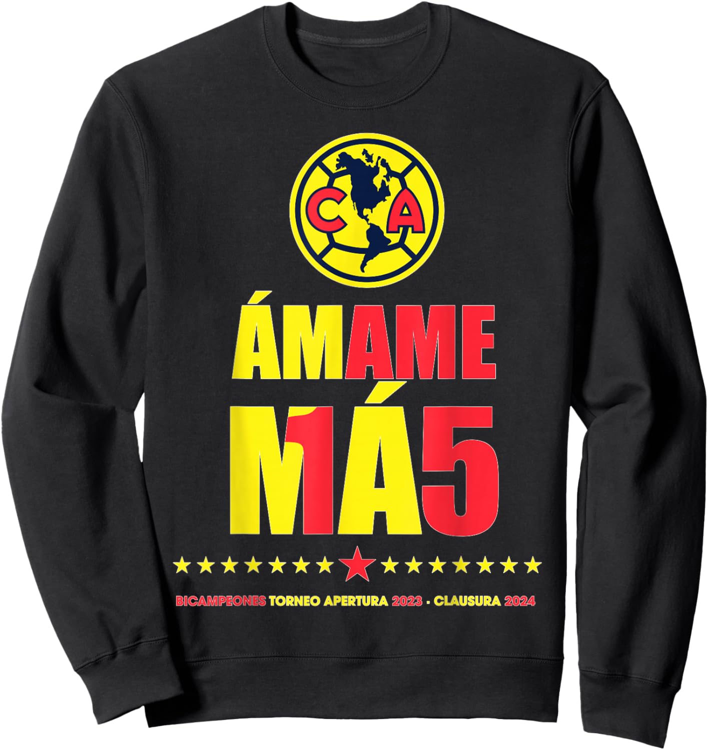 Club America Bicampeon Torneo Apertura 2023 - Clausura 2024 Sweatshirt - Sweatshirt | Black