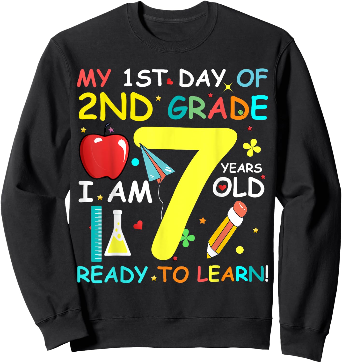 Back To School 2nd Grade Boys Girls First Day Of School Sweatshirt - Sweatshirt | Black