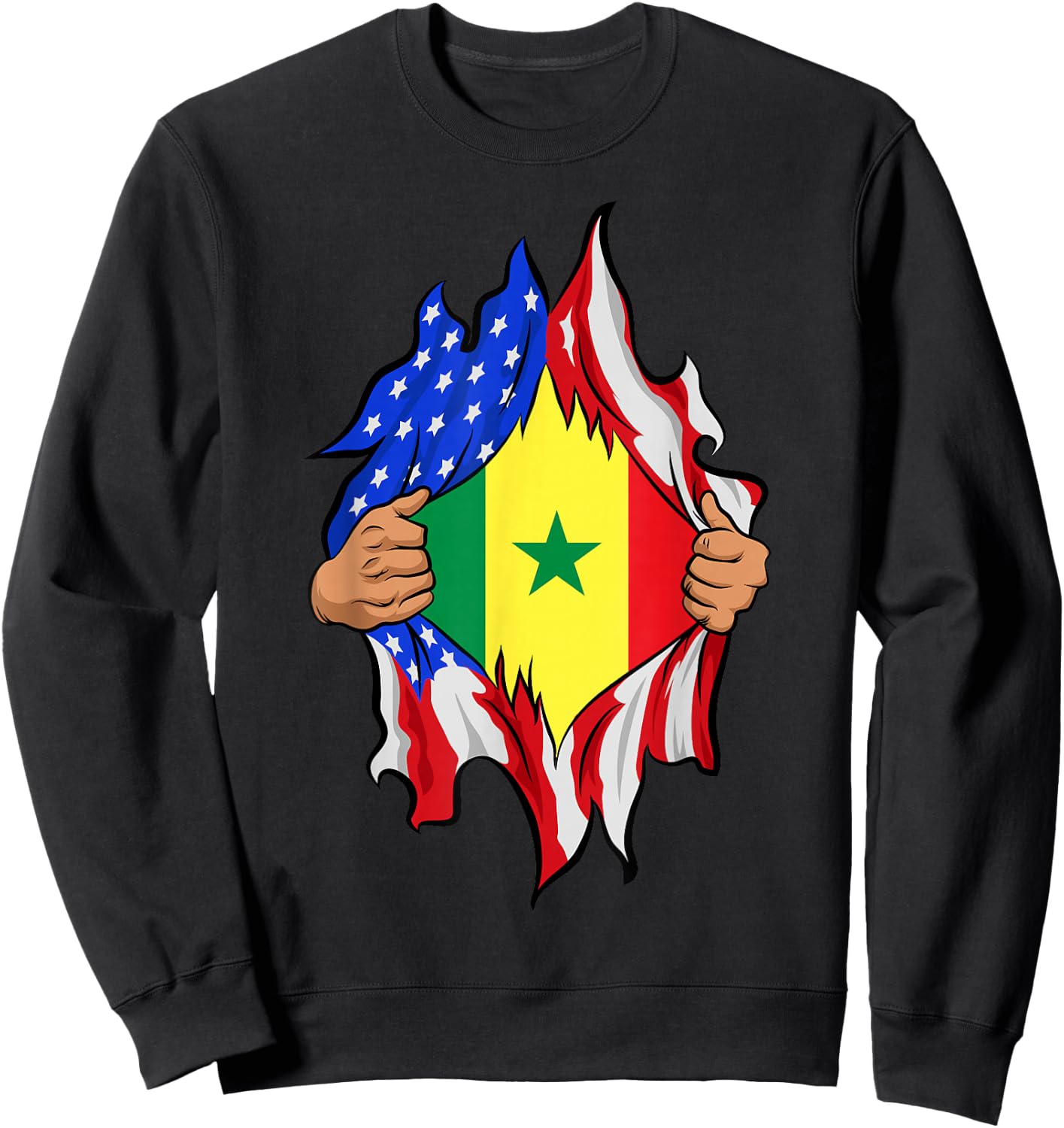 Senegalese Blood Inside Me Proud Senegal Flag Sweatshirt - Sweatshirt | Black