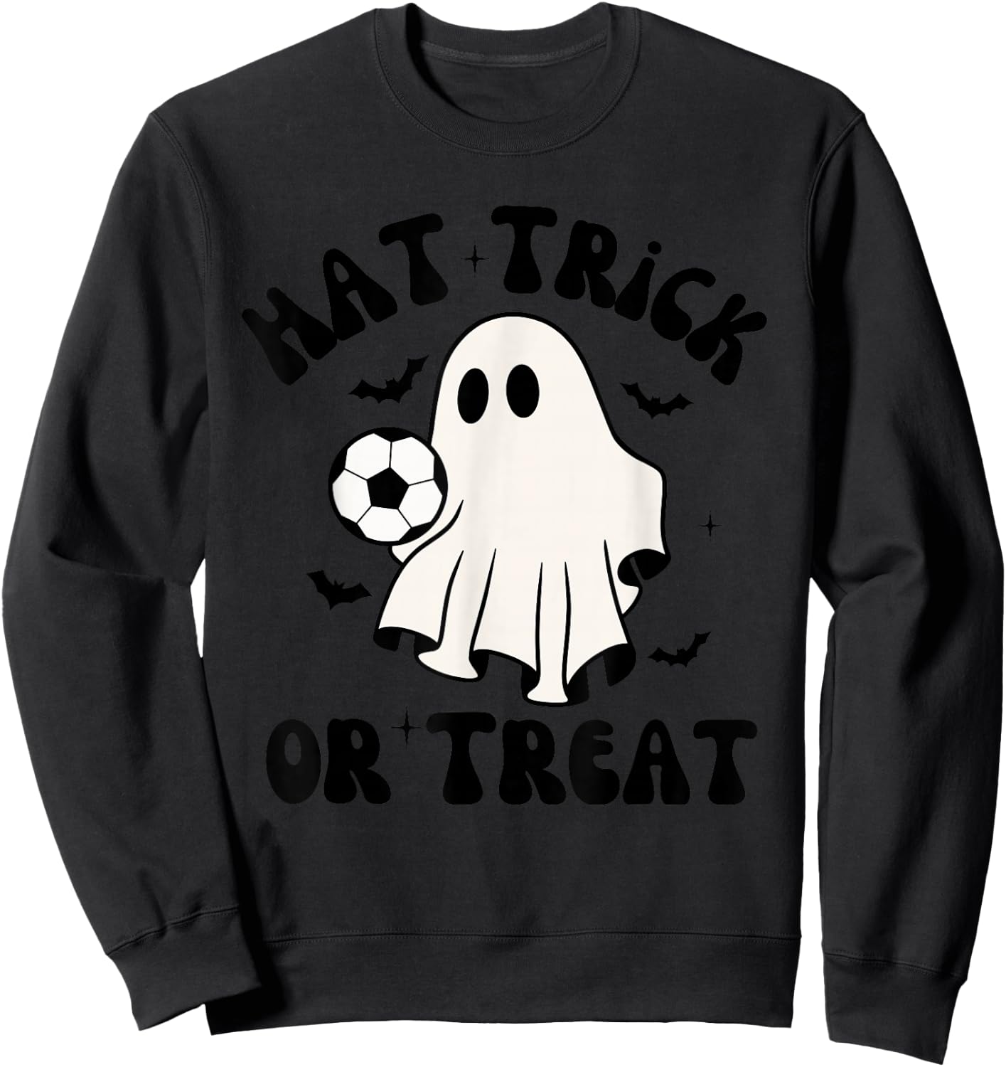 Hat-Trick Or Treat Soccer Sports Halloween Men Boys Girls Sweatshirt - Sweatshirt | Black