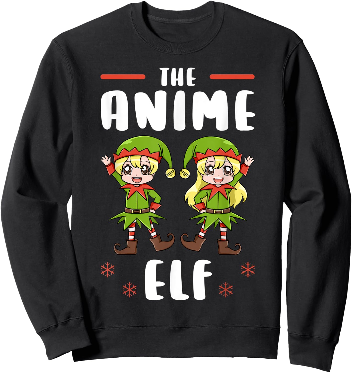 Christmas Anime Elf Kawaii Otaku Japanese Manga Lover Sweatshirt - Sweatshirt | Black