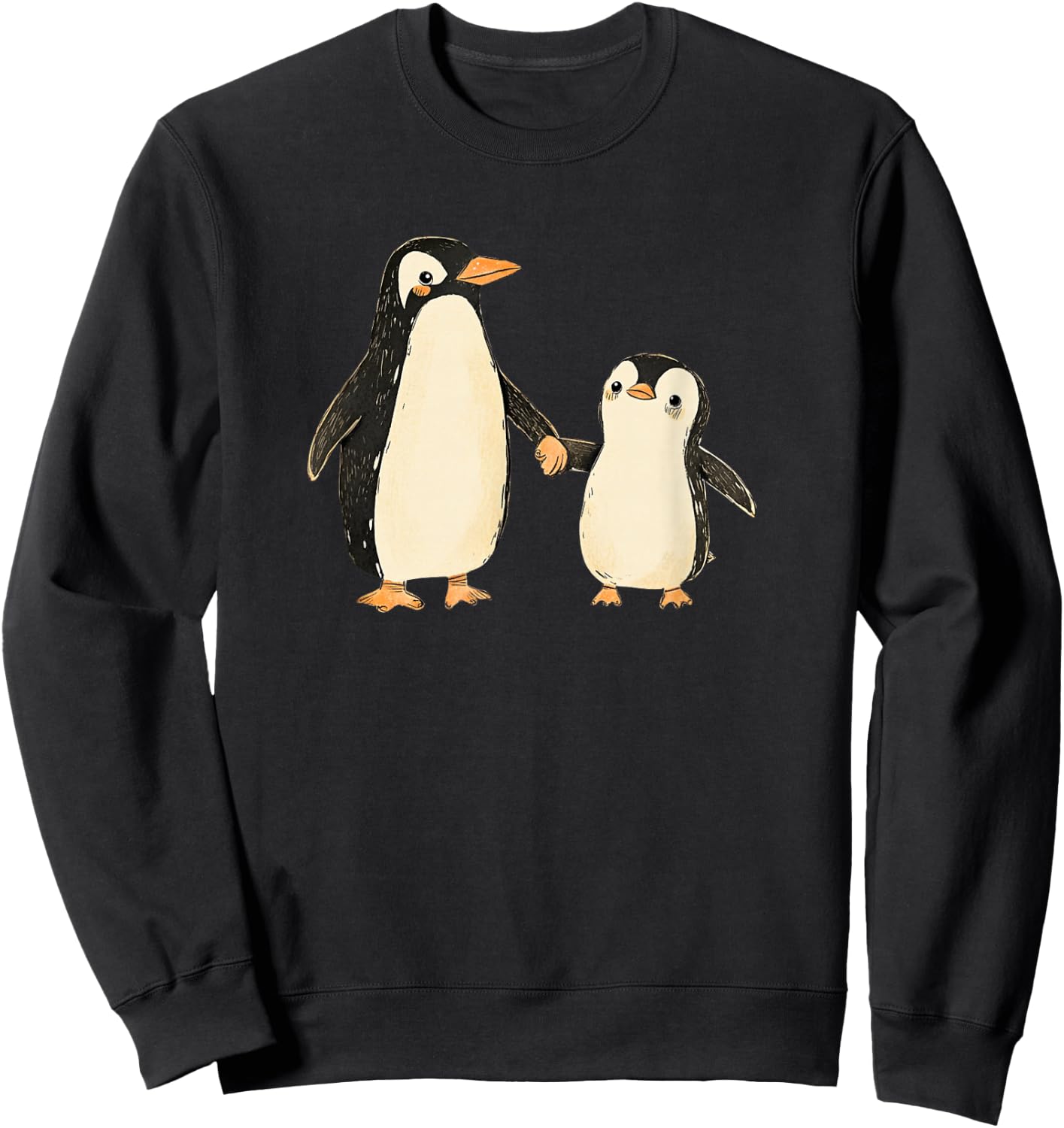 Mama and Baby Penguin Sweatshirt - Sweatshirt | Black