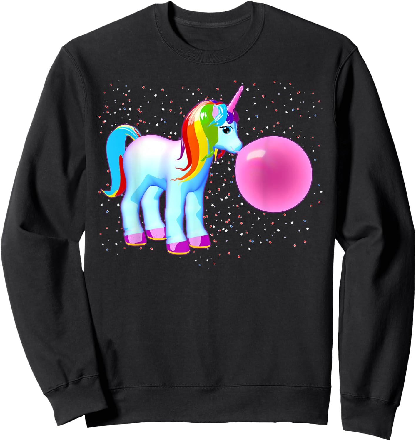 Unicorn Shirt Bubble Gum Kawaii Cute Magical Sweatshirt - Sweatshirt | Black
