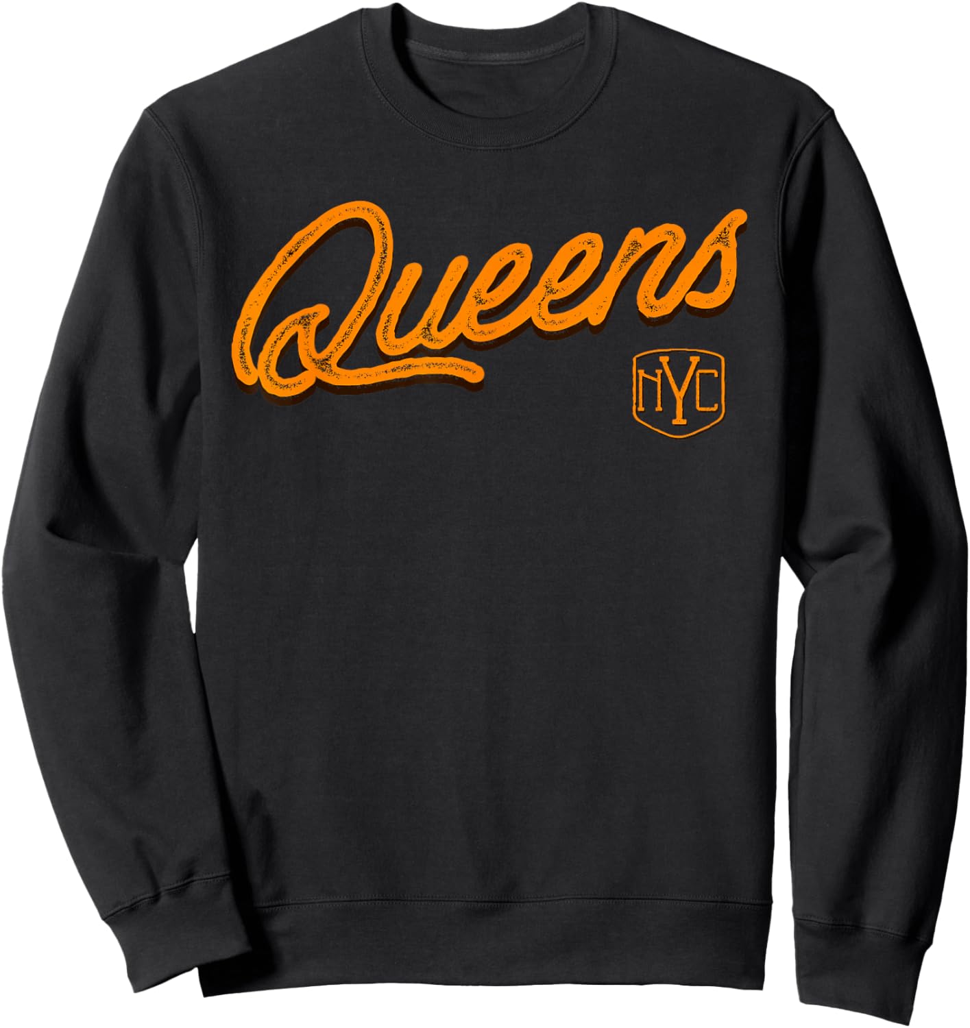 Retro Vintage Queens NY Designer Youth Sweatshirt - Sweatshirt | Black