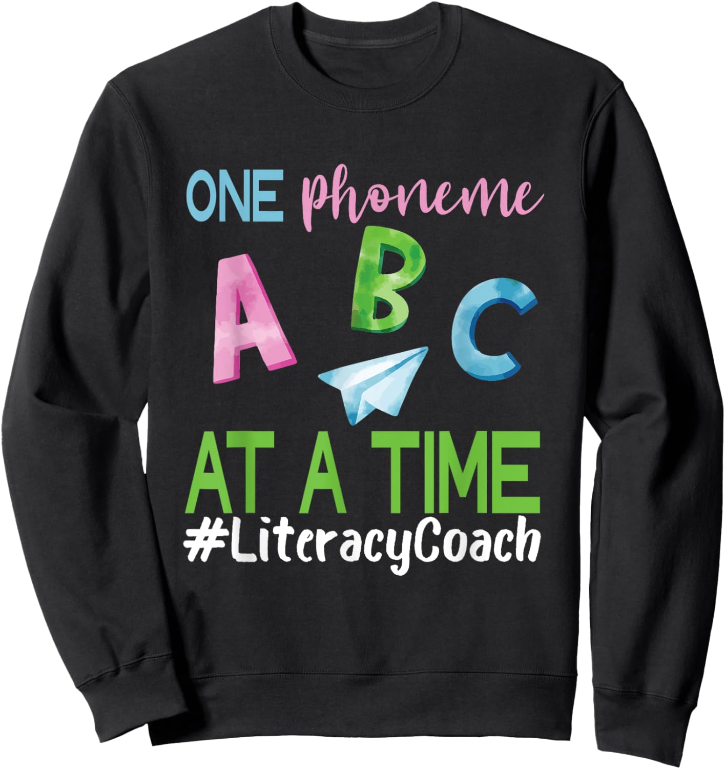 Literacy Coach Phoneme ABC Appreciation Back To School Sweatshirt - Sweatshirt | Black