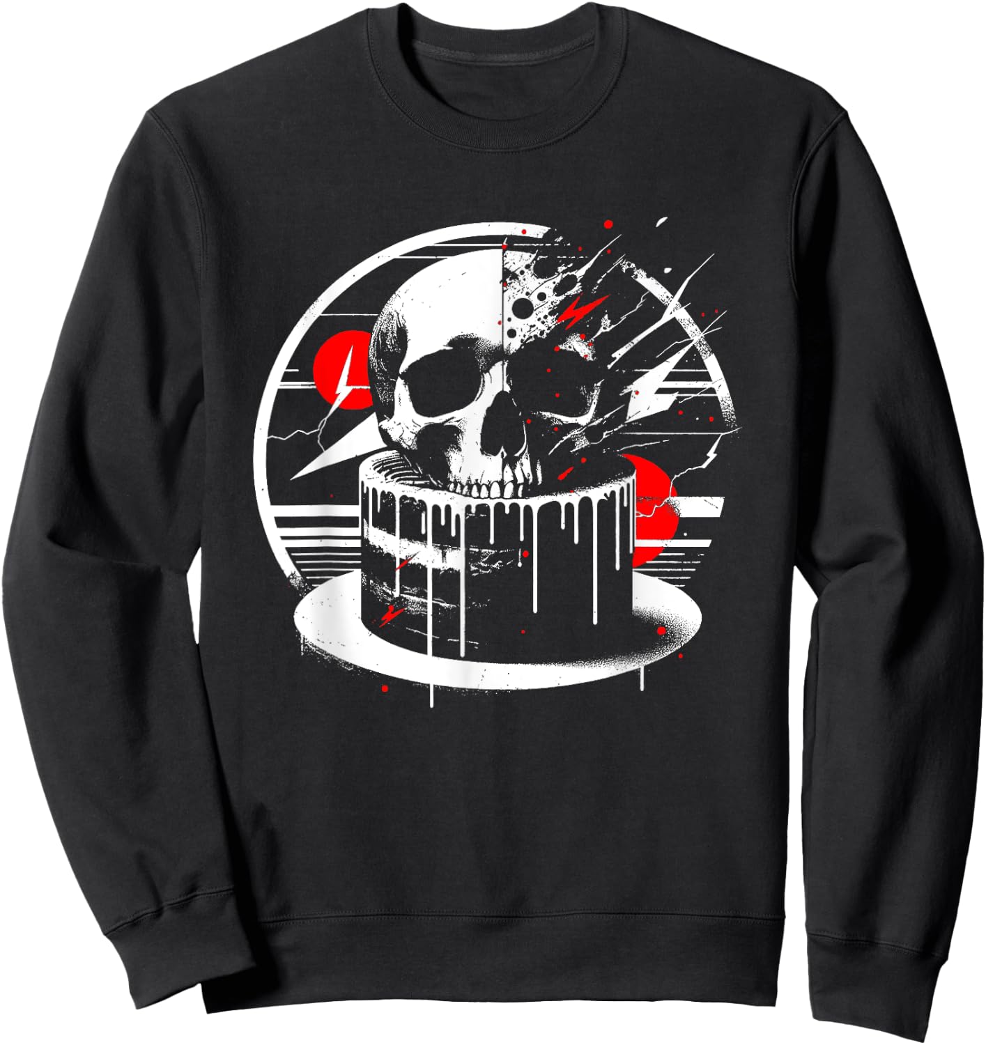 Skull Cake - Creepy Skeleton Monster Halloween Lover Sweatshirt - Sweatshirt | Black