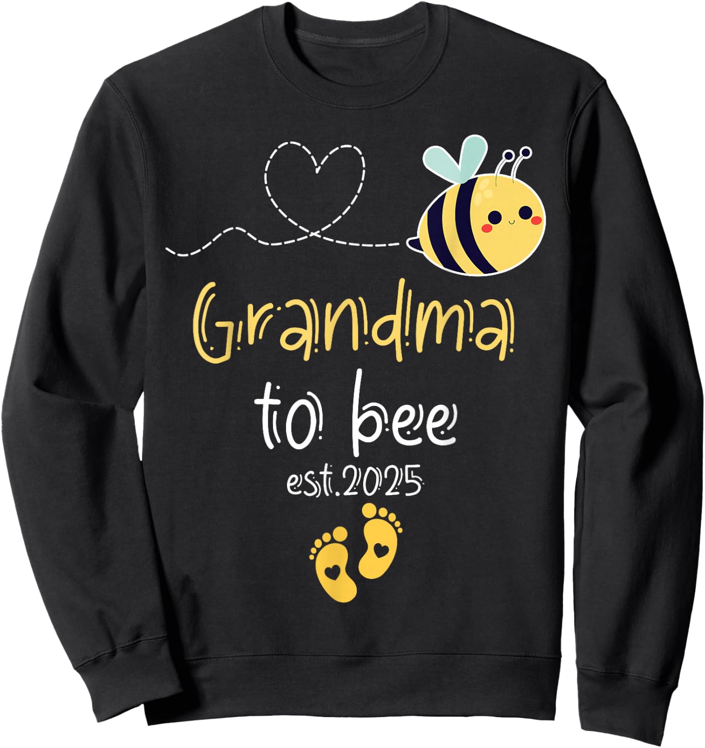 Cute Promoted To Grandma To Bee 2025 Family Pregnancy Sweatshirt - Sweatshirt | Black