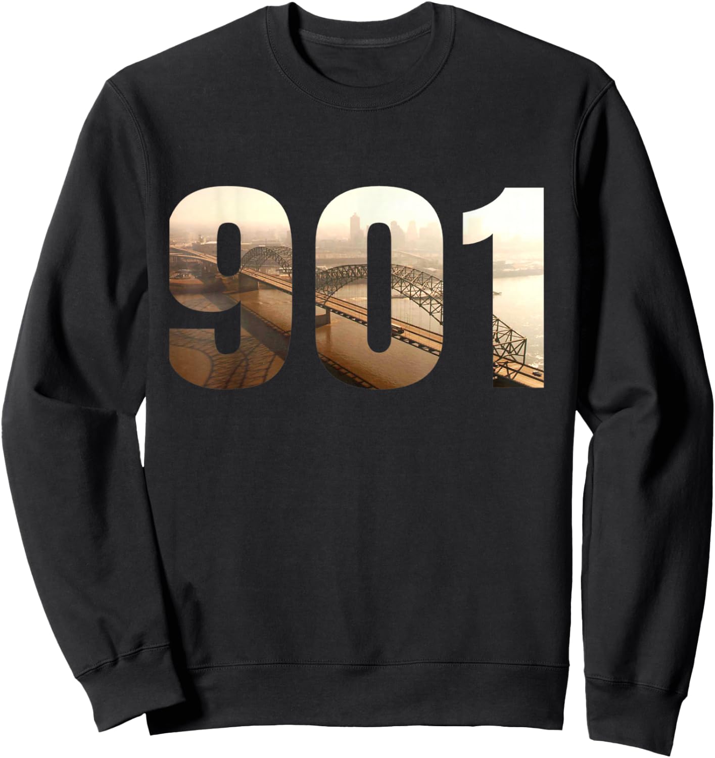 I am 901 - Memphis Tennessee Area Code - Historical Bridge Sweatshirt - Sweatshirt | Black