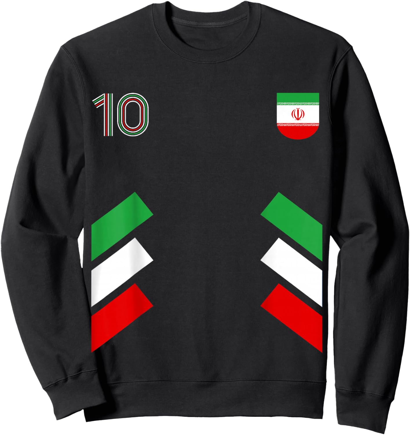 Retro10 Iran Football Iran Soccer Iran Flag Sweatshirt - Sweatshirt | Black
