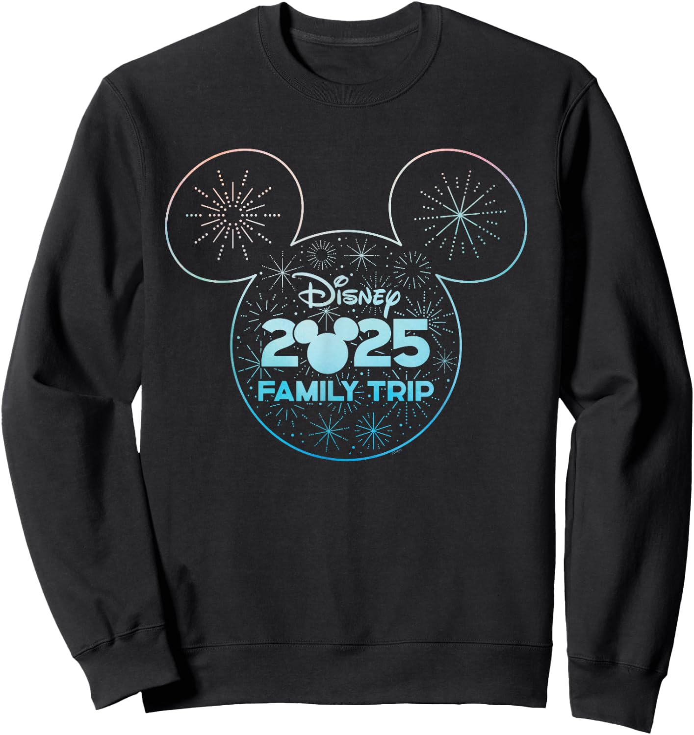 Disney Mickey Mouse Icon Fireworks Vacation Family Trip 2025 Sweatshirt - Sweatshirt | Black