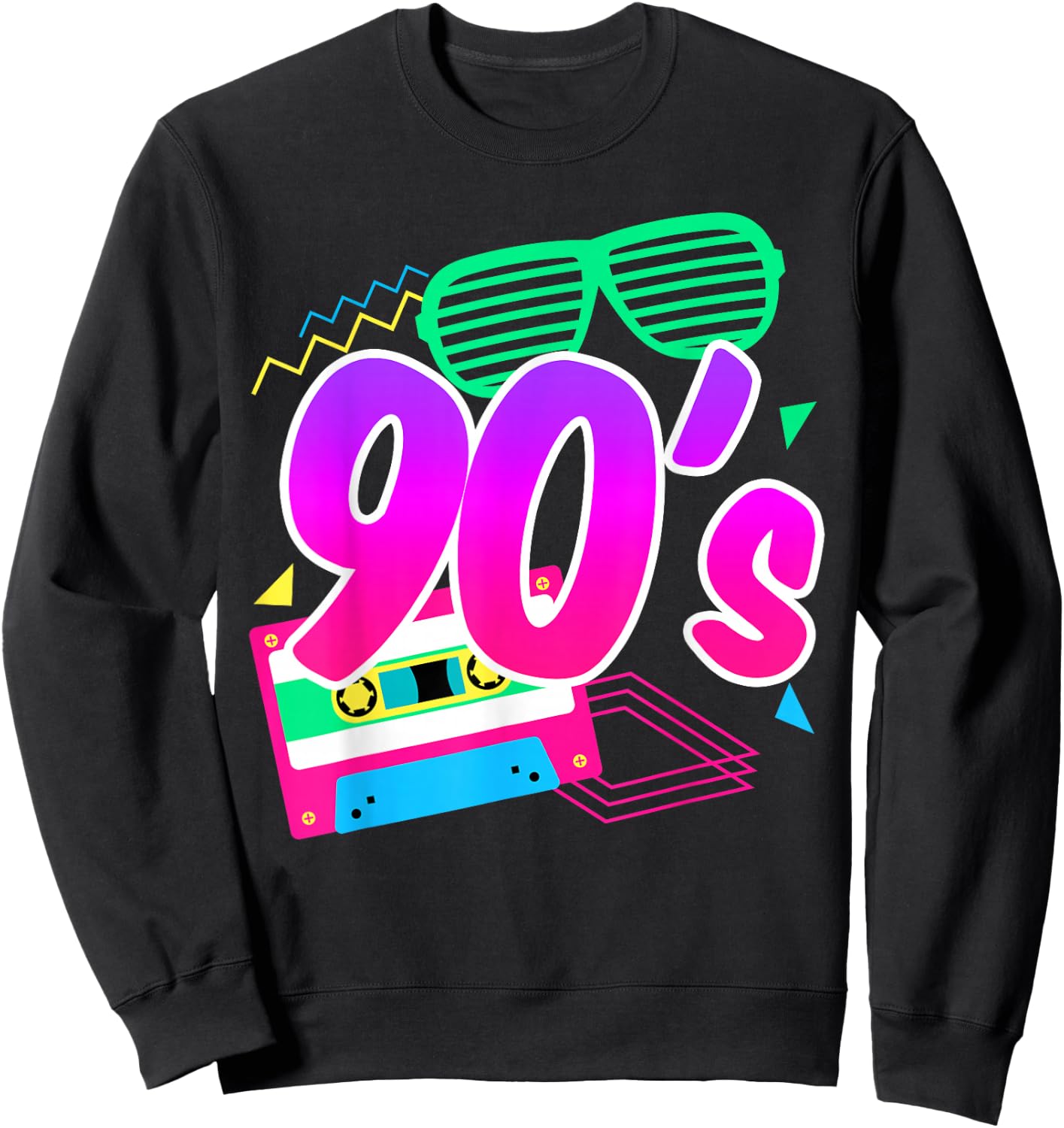 1990's 90s Retro I Heart The Nineties Sweatshirt - Sweatshirt | Black