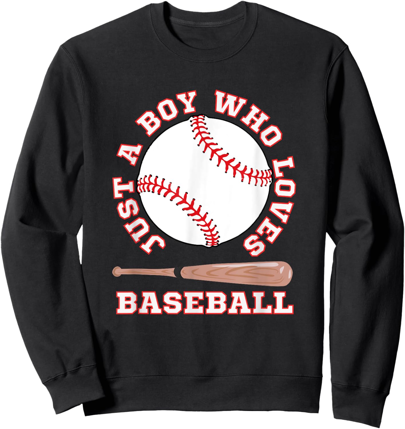American Sport Fan Baseball Lover Boys Batter Baseball Sweatshirt - Sweatshirt | Black