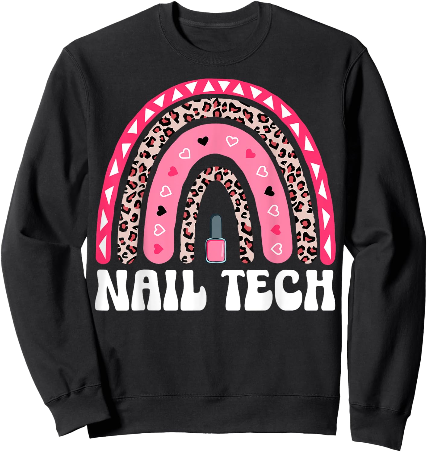 Boho Rainbow Nail Tech Nail Polish Manicurist Nail Artist Sweatshirt - Sweatshirt | Black