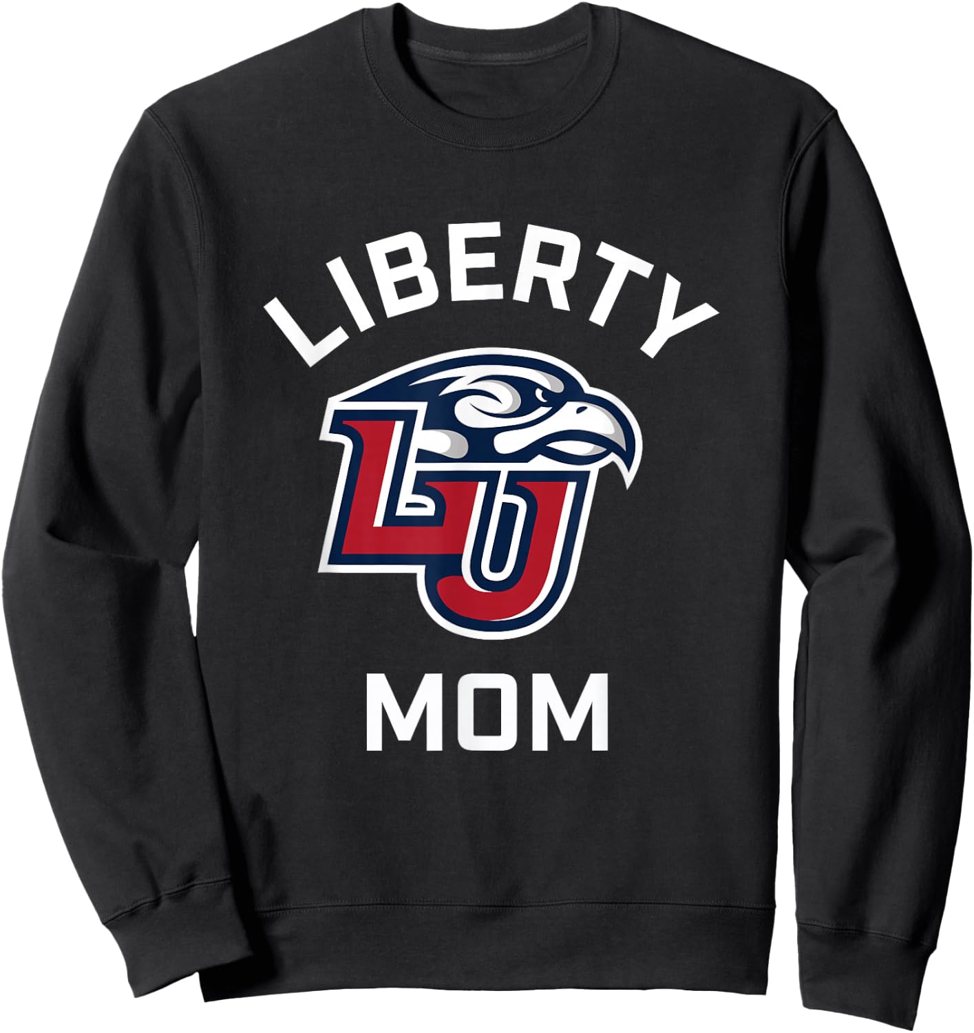 Liberty University Flames Arched Mom Sweatshirt - Sweatshirt | Black