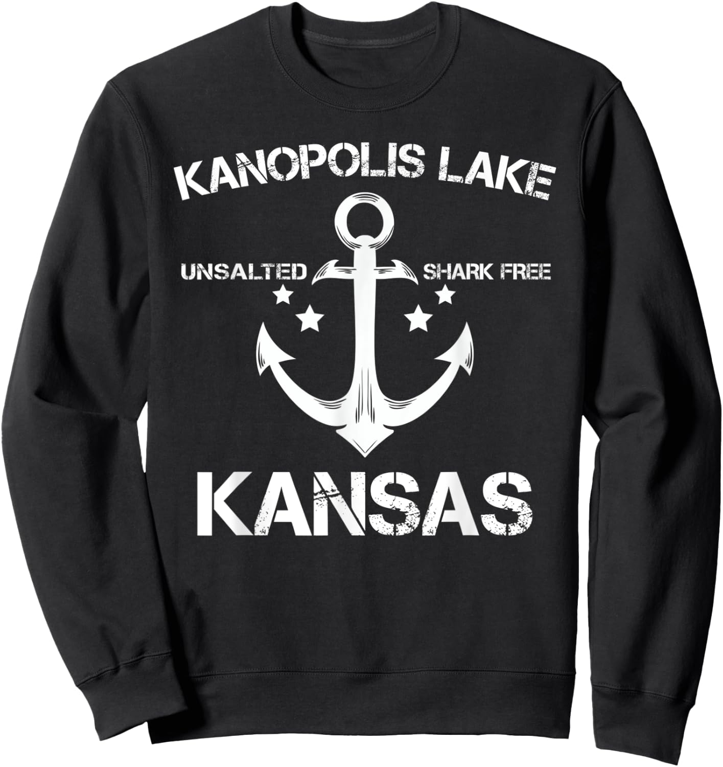 KANOPOLIS LAKE KANSAS Funny Fishing Camping Summer Gift Sweatshirt - Sweatshirt | Black