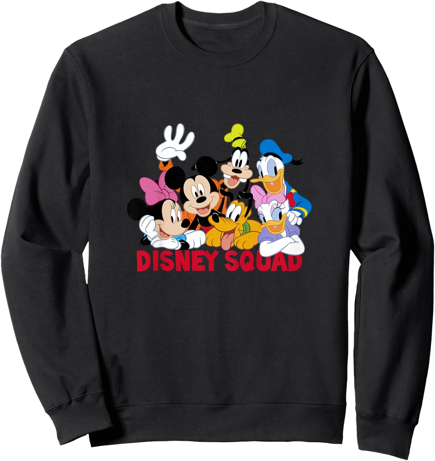 Kids Disney Mickey and Friends Group Shot Disney Squad Logo Sweatshirt - Sweatshirt | Black