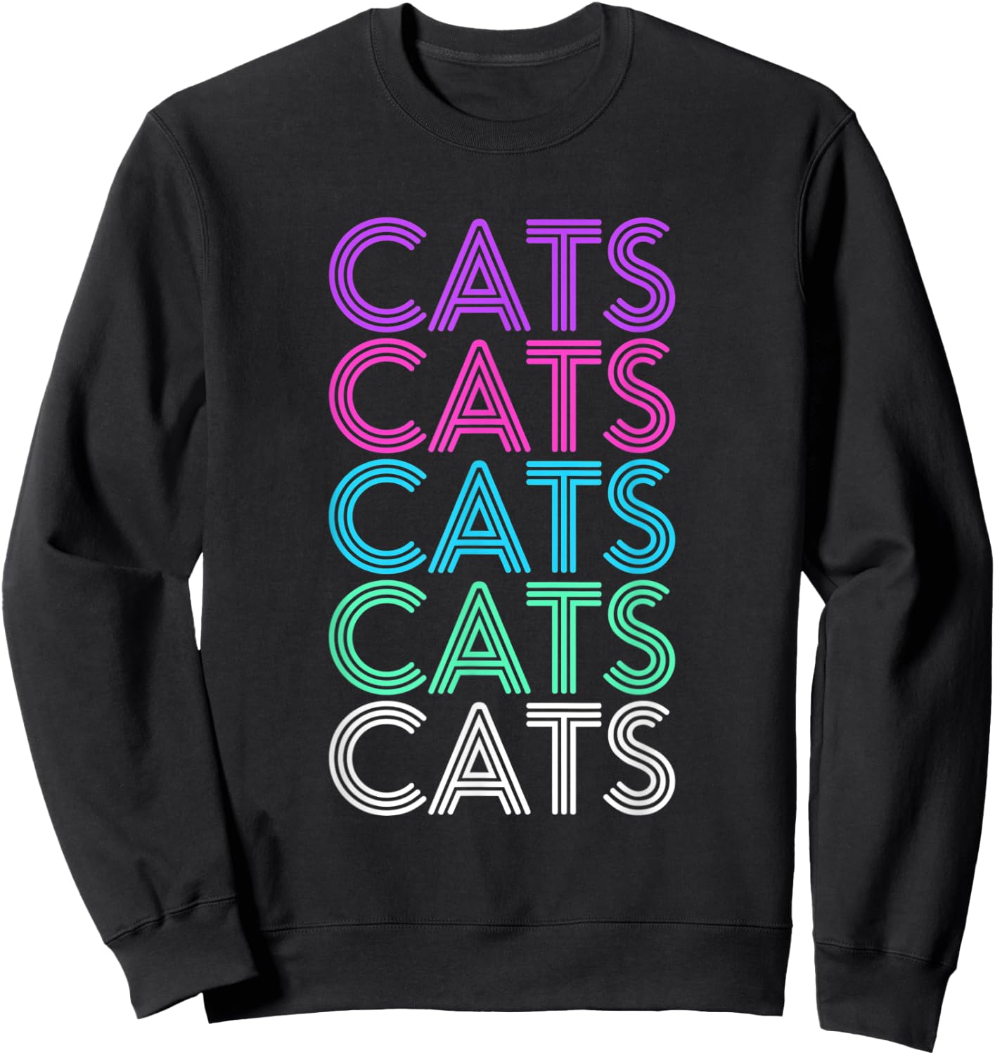 Retro Cat Gift Women or Girls Sweatshirt - Sweatshirt | Black