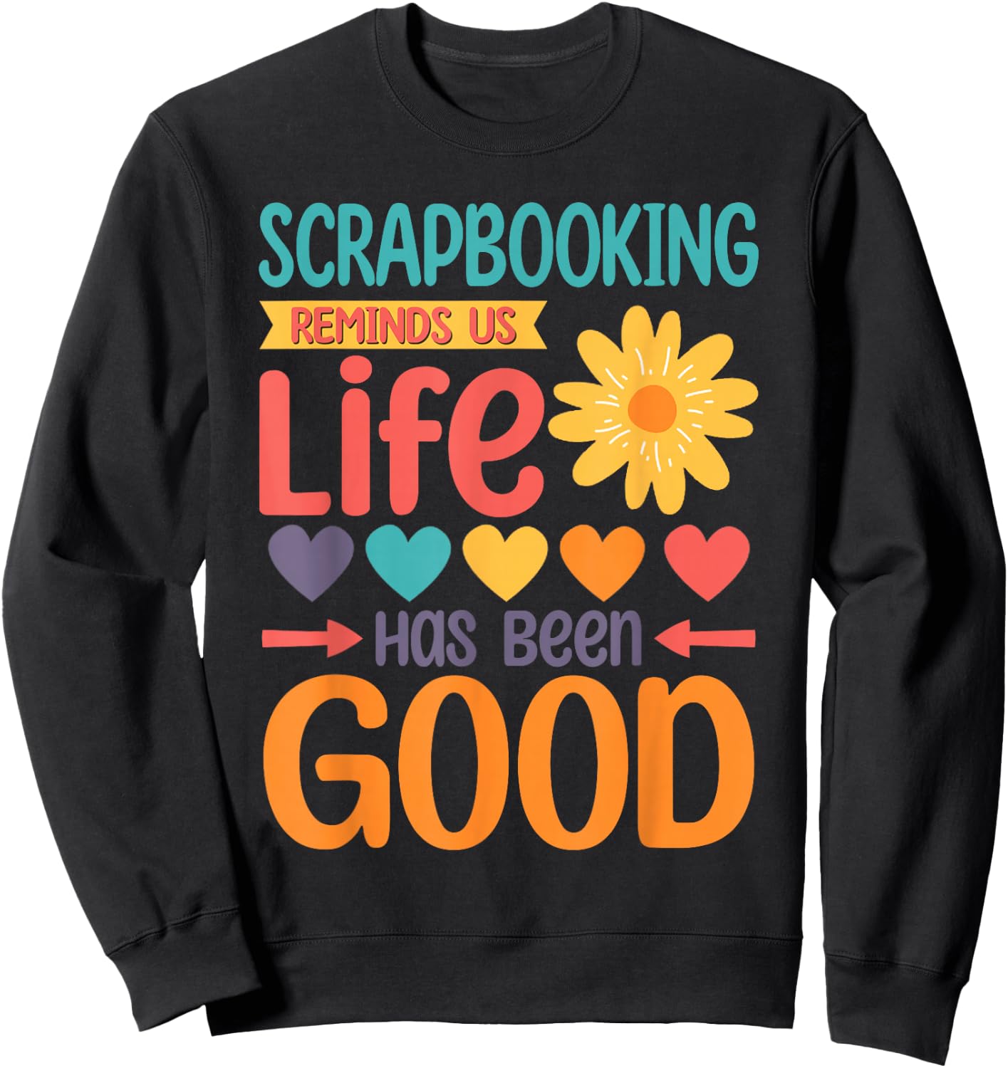 Retro Scrapbooking Funny Paper Scrapbook Women Kids Sweatshirt - Sweatshirt | Black