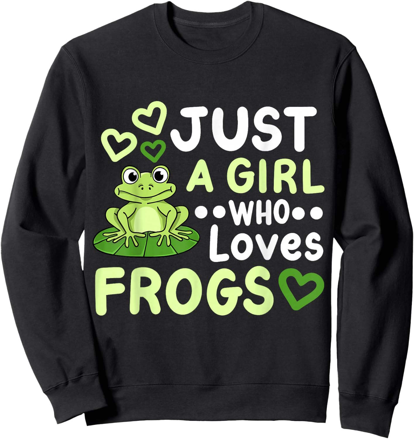 Frog Frogs Frog Owner Frog Lover for Girls Women Sweatshirt - Sweatshirt | Black