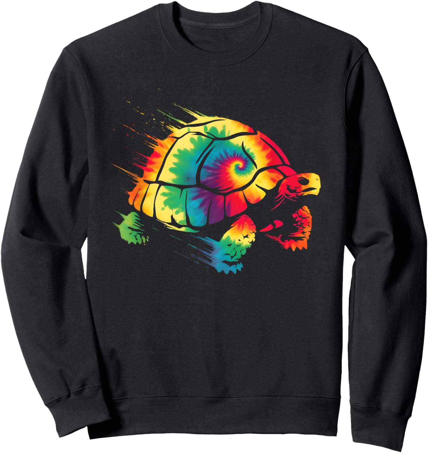 Tortoise Tie Dye - Colorful Sea Turtle Ocean Animal Lover Sweatshirt - Sweatshirt | Black
