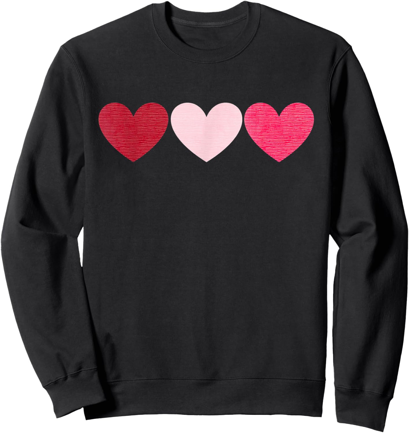 Funny Hearts Design Cute Heart Sweatshirt - Sweatshirt | Black