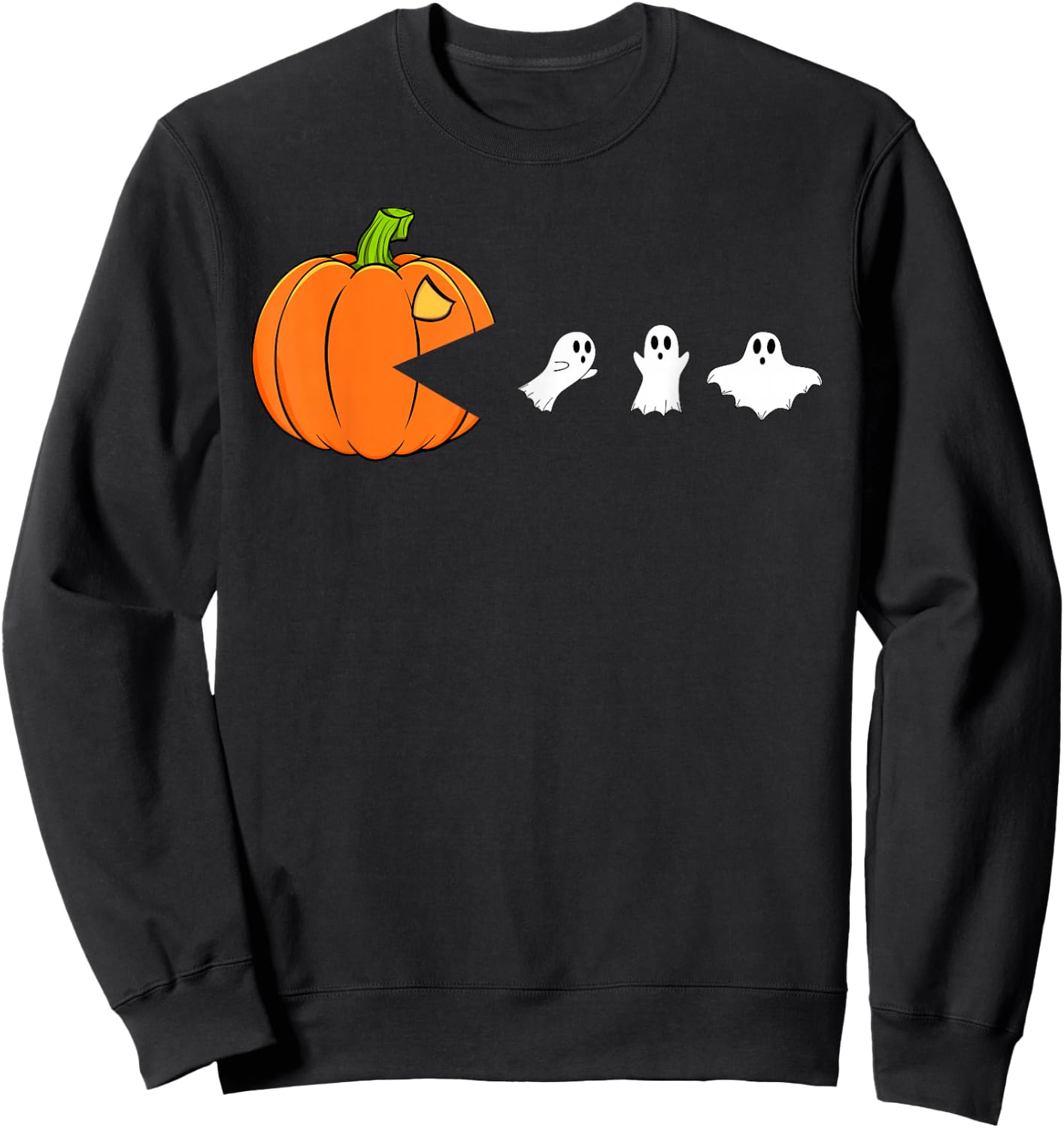 Halloween Pumpkin Funny Ghosts Gamer Boys Kids Women Men Sweatshirt - Sweatshirt | Black