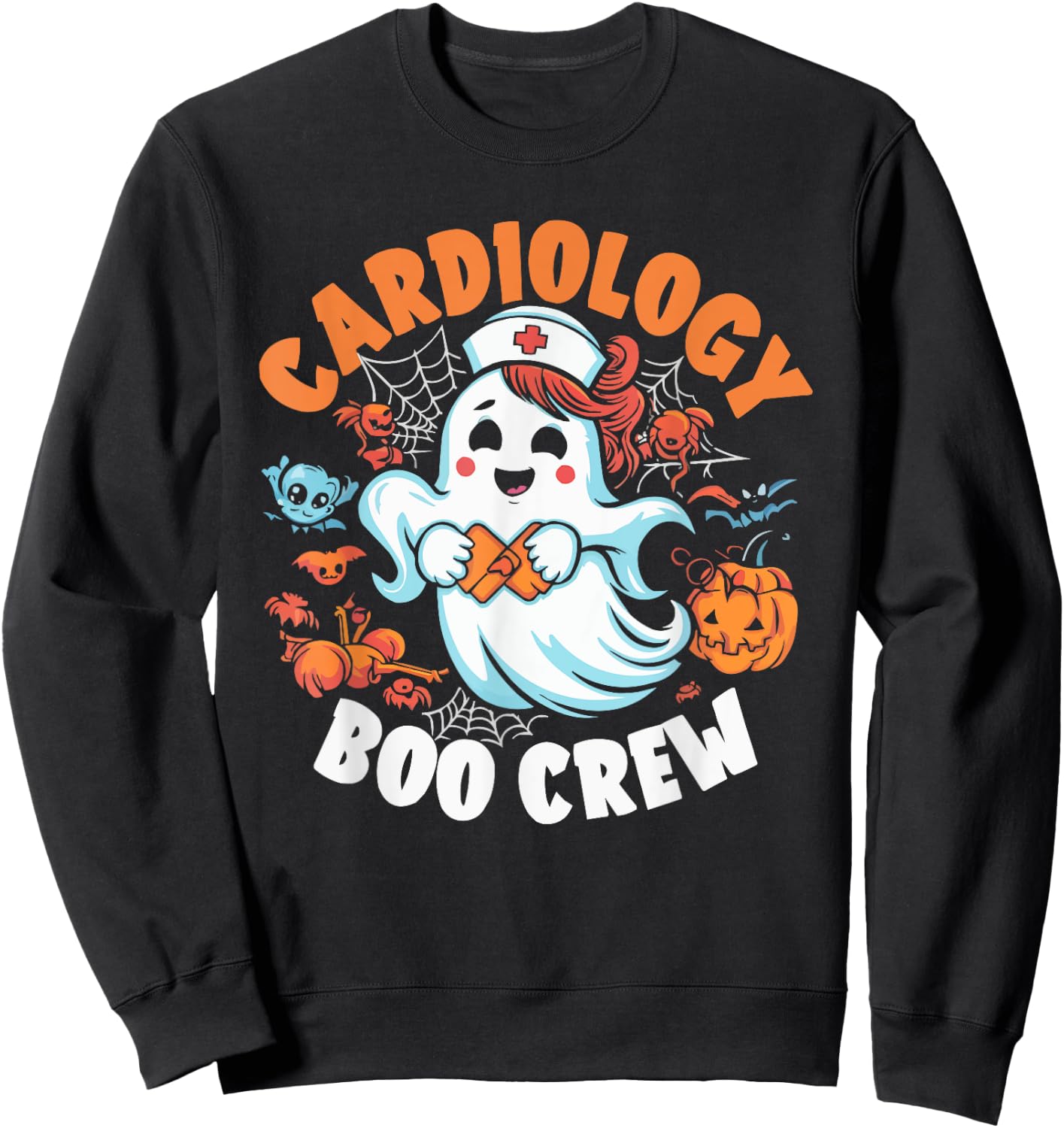 Cardiology Nurse Halloween Spooky Nursing Trick Or Treat Sweatshirt - Sweatshirt | Black
