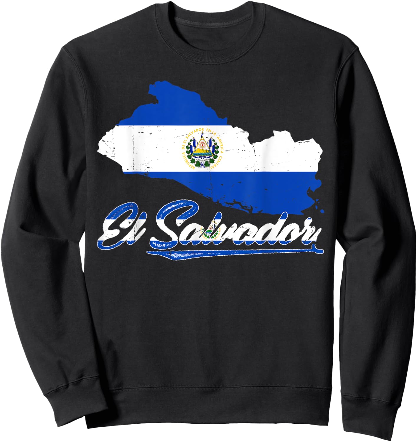 El Salvador National Hispanic Heritage Month Salvadoran Flag Sweatshirt - Sweatshirt | Black