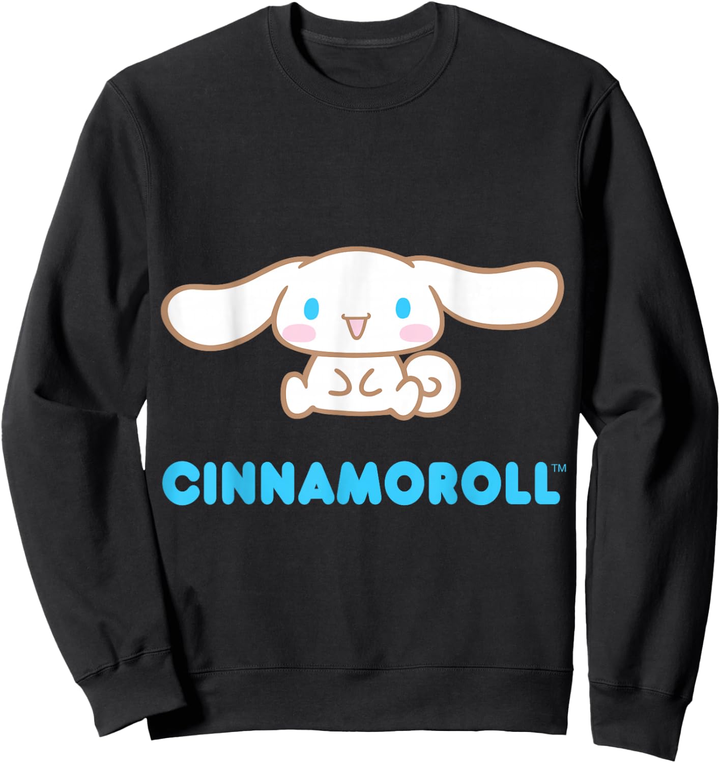 SANRIO Cinnamoroll Character Front & Back , Black Sweatshirt - Sweatshirt | Black