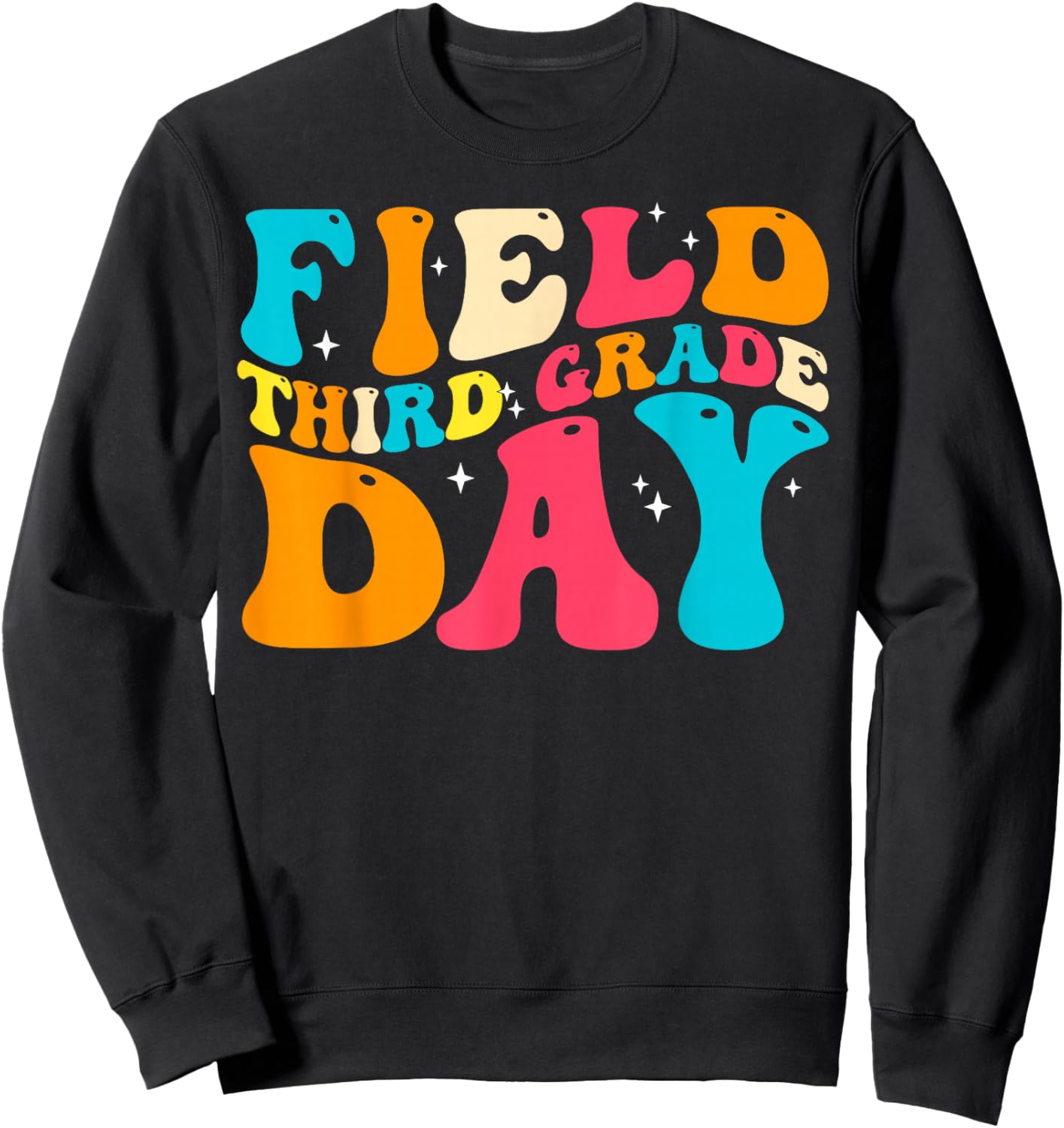 3rd Grade Field Day 2025 Third Grade Tie Dye Teacher Student Women Kids Sweatshirt - Sweatshirt | Black