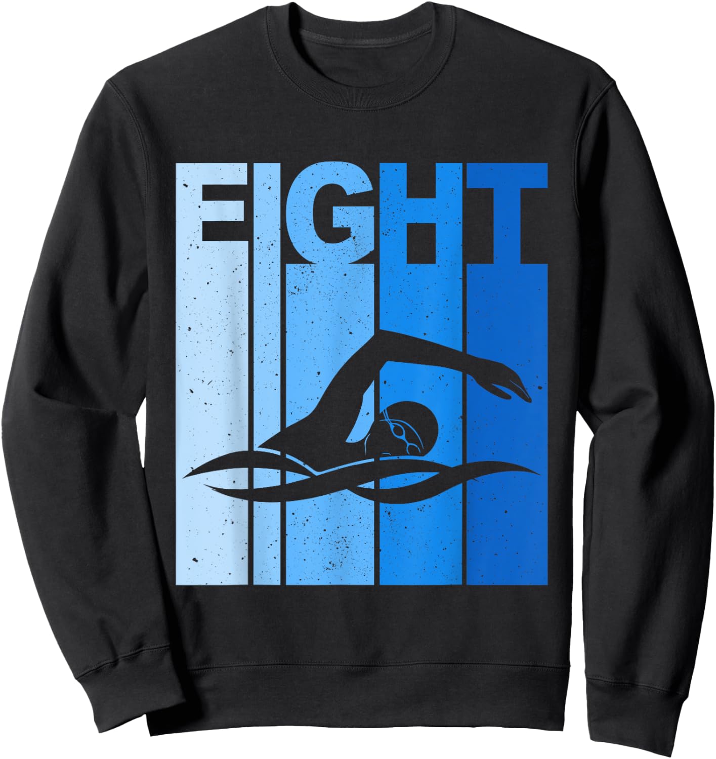 8th Birthday Swimming 8 Year Old Birthday Swimmer Sweatshirt - Sweatshirt | Black