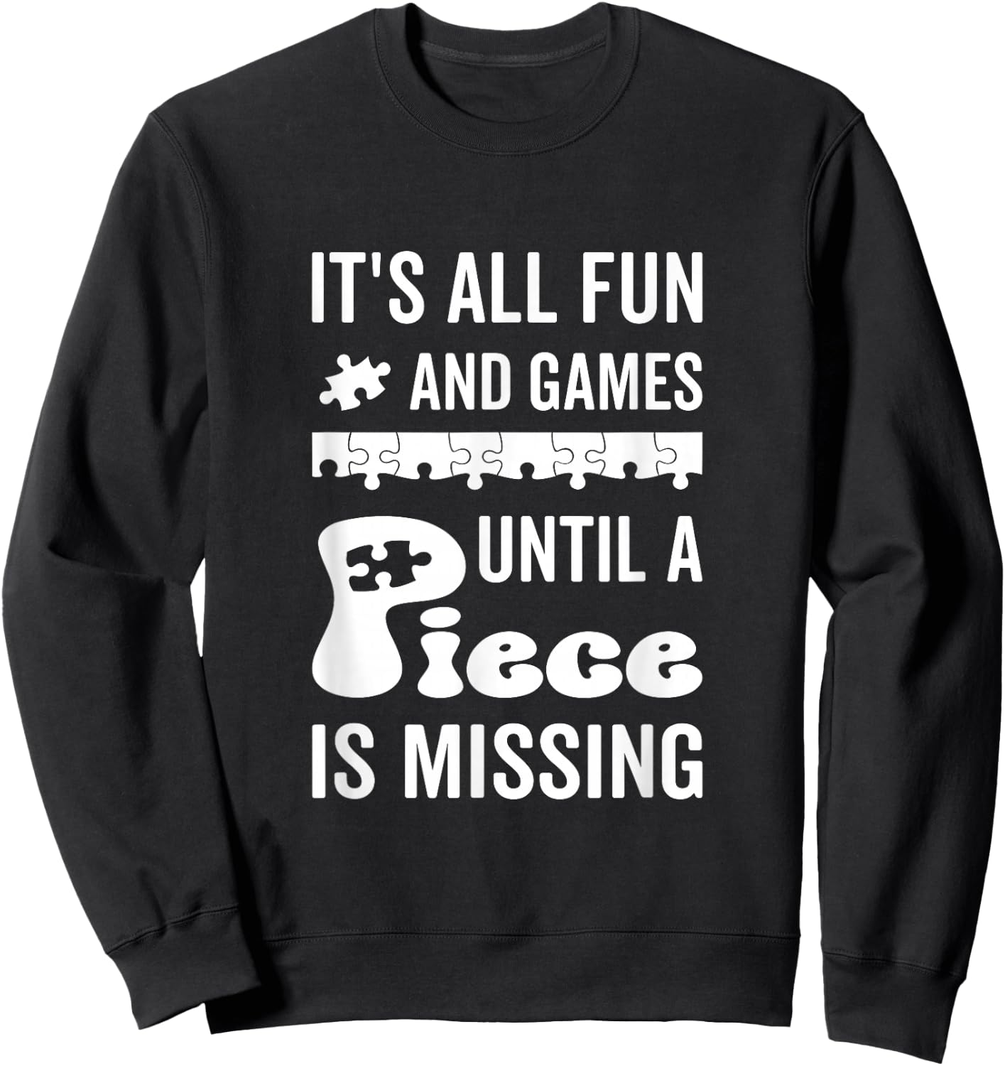 Jigsaw Puzzle Piece Sweatshirt - Sweatshirt | Black