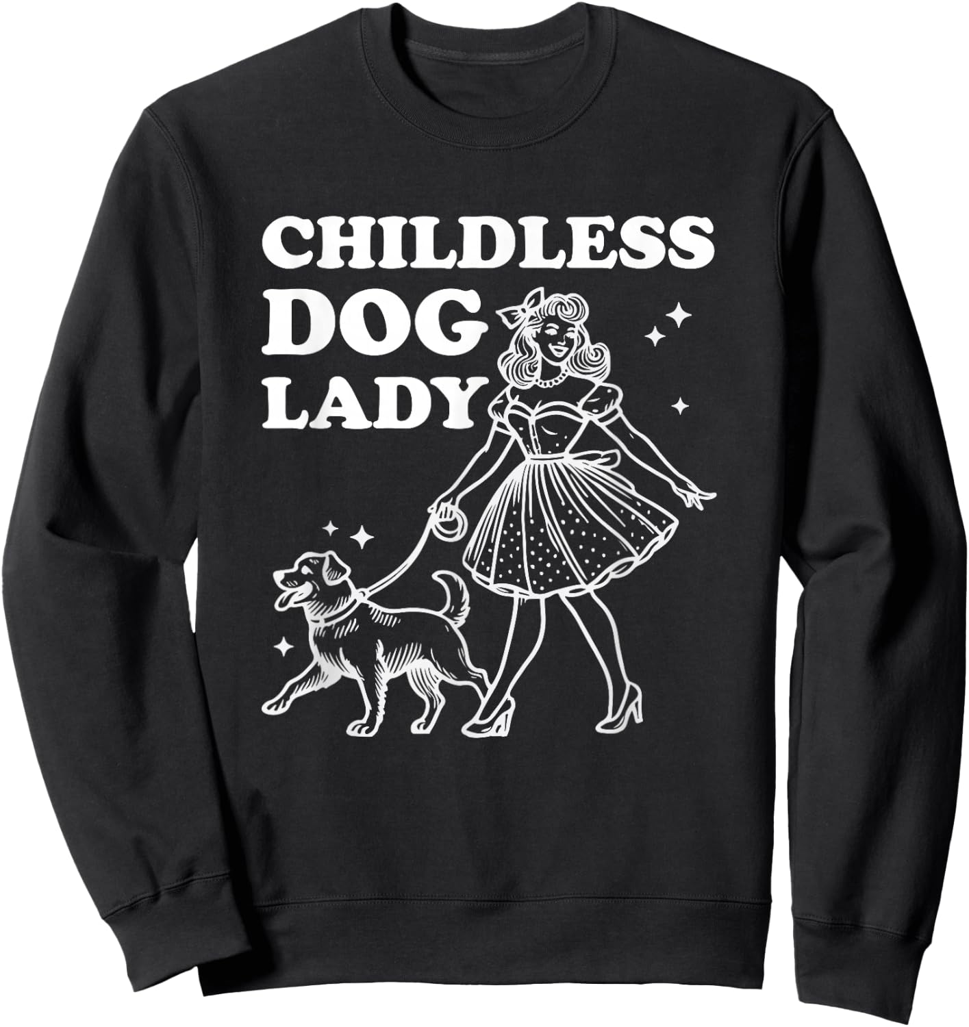 Childless Dog Lady Funny Pet Cat Vote 2024 Ladies is Voting Sweatshirt - Sweatshirt | Black