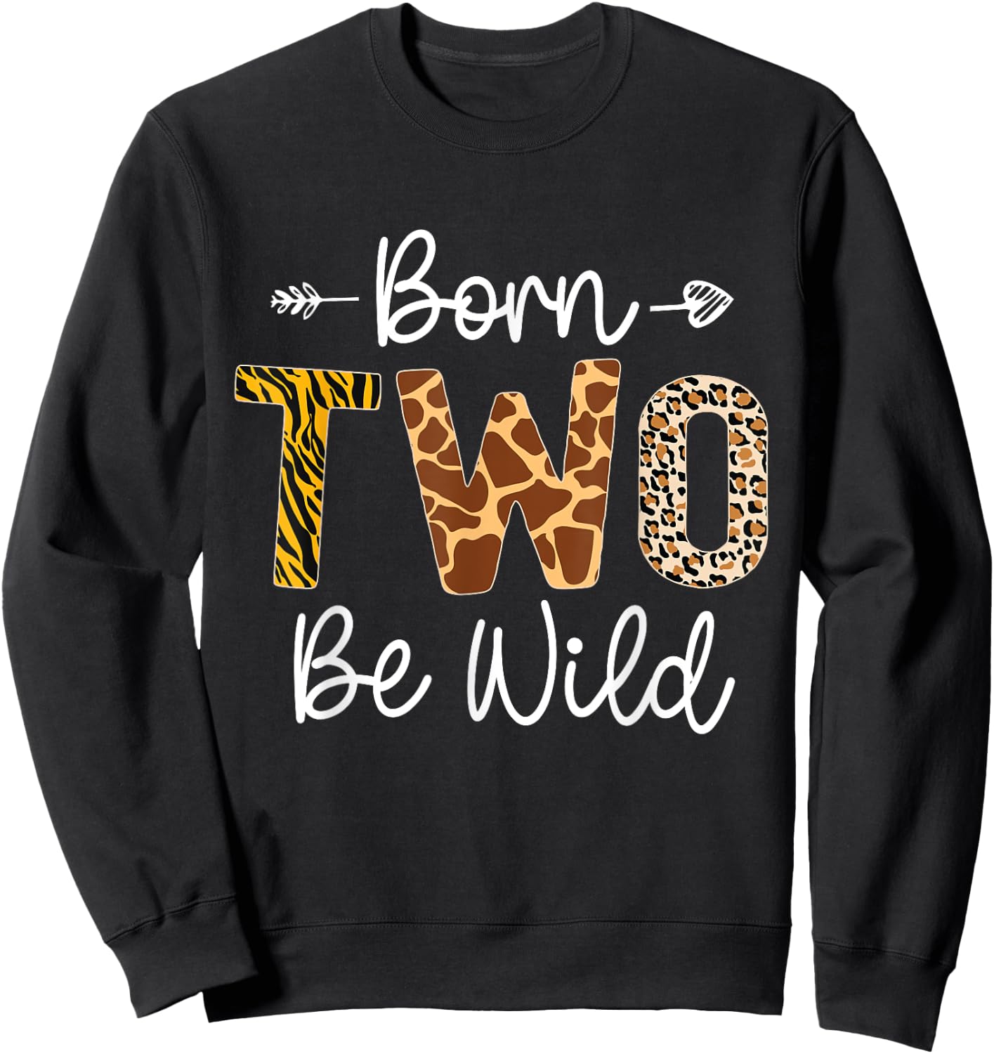Wild Mama Born Two be Wild 2nd Birthday Zoo Jungle Safari Sweatshirt - Sweatshirt | Black