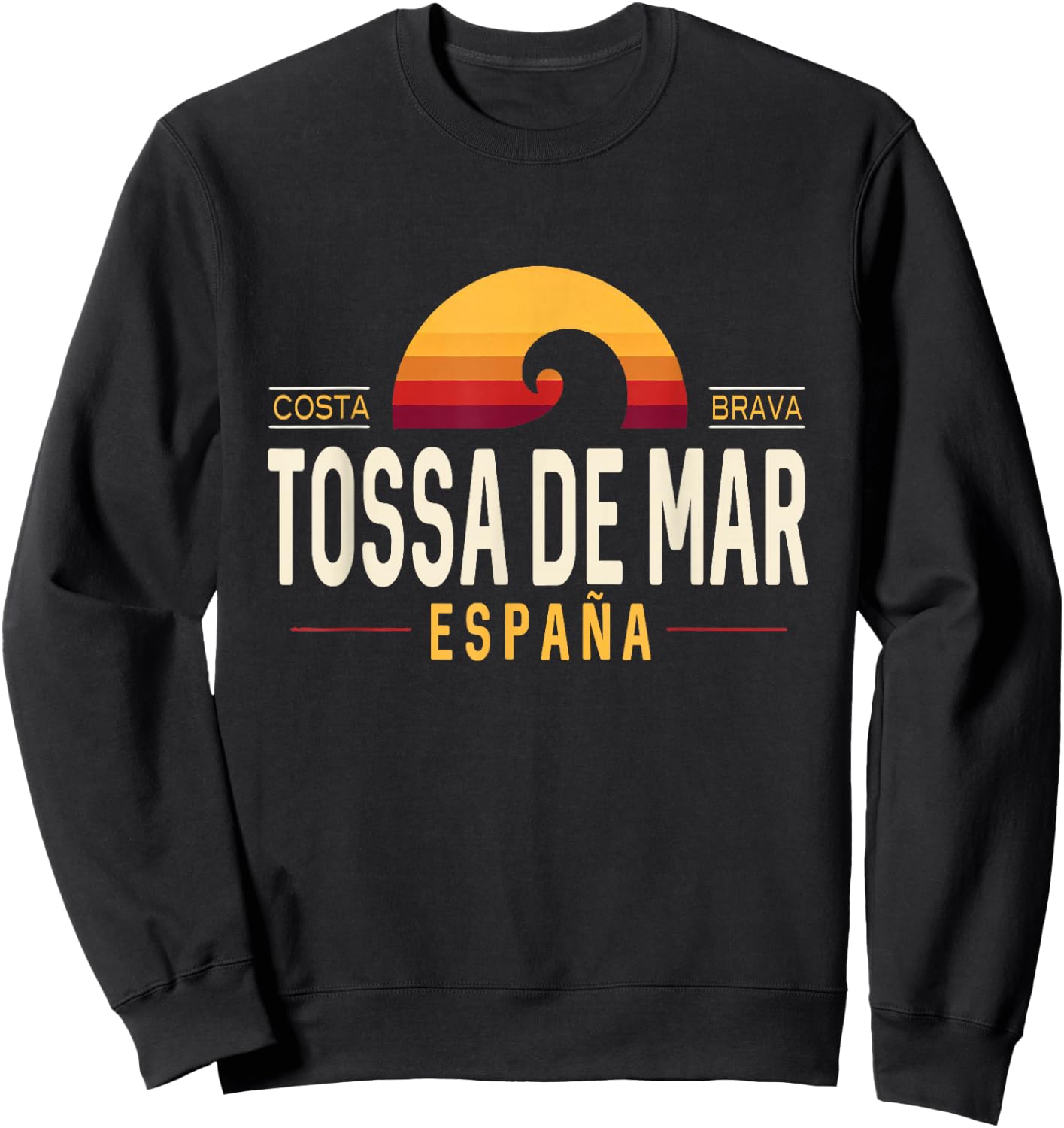 Tossa de Mar Spain | Tossa de Mar Costa Brava España Wave Sweatshirt - Sweatshirt | Black