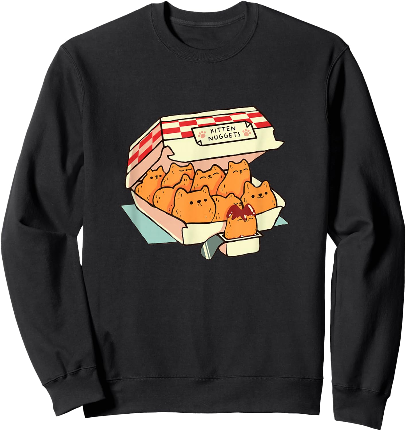 Kitten Nuggets For Cat Lover Black Cat Humor Sweatshirt - Sweatshirt | Black
