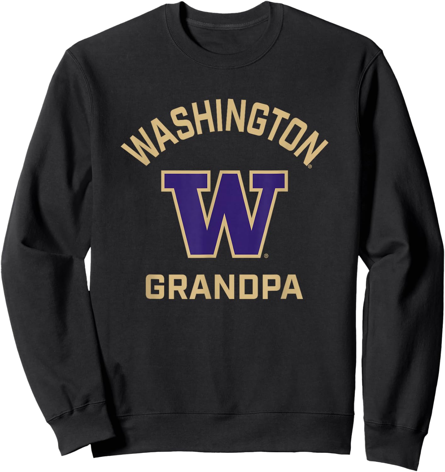 University of Washington Huskies Arched Grandpa Sweatshirt - Sweatshirt | Black