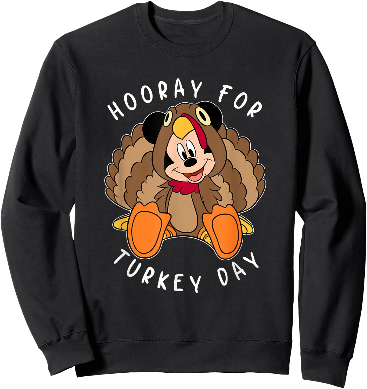 Disney Mickey and Friends Thanksgiving Hooray for Turkey Day Sweatshirt - Sweatshirt | Black