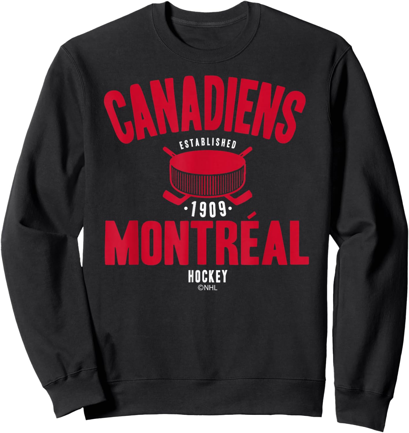 Montreal Canadiens Hockey Puck Black NHL Officially Licensed Sweatshirt - Sweatshirt | Black