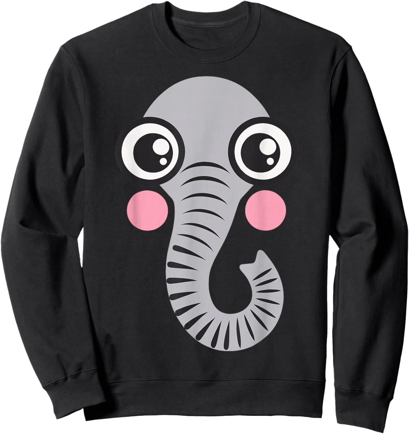 Elephant Shirt Adult Kids Men Women Elephant Face Costume Sweatshirt - Sweatshirt | Black