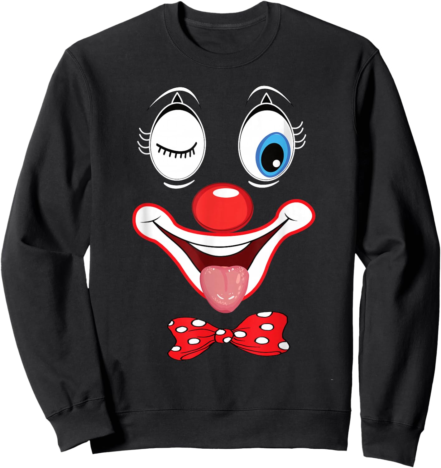 Carnival Clown Face Circus Costume Kids Men Women Carnivals Sweatshirt - Sweatshirt | Black