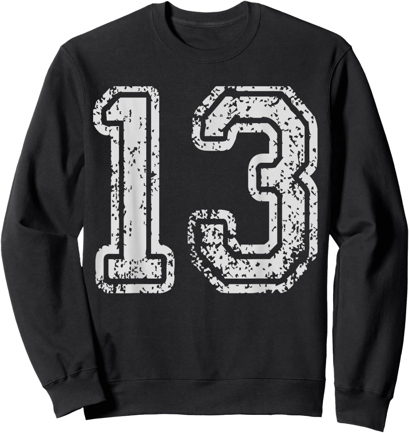 Team Jersey Uniforms Number 13 Thirteen School Sports Bdays Sweatshirt - Sweatshirt | Black