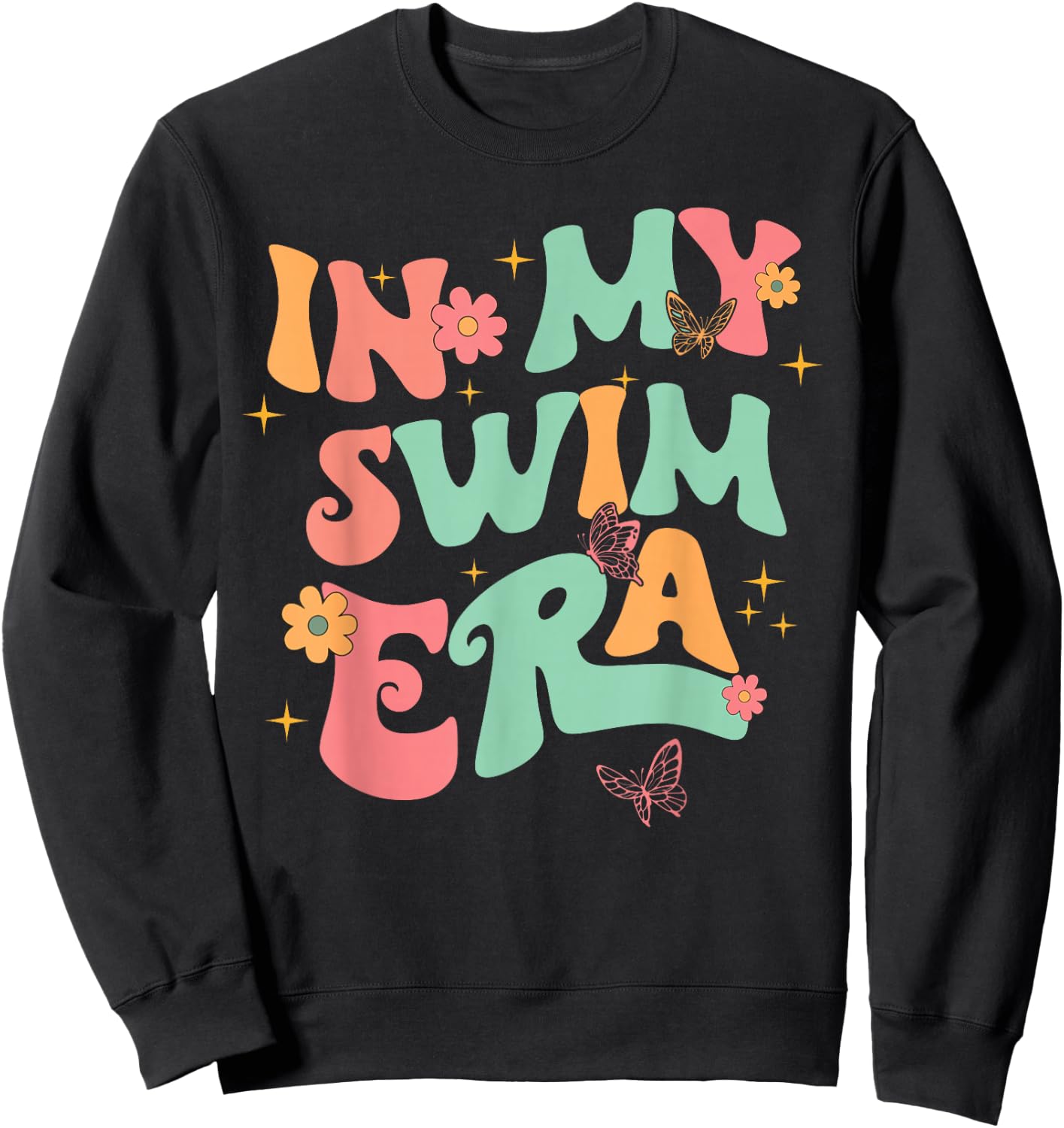 Retro In My Swim Era Swimming Swimmers Women Men Kids Sweatshirt - Sweatshirt | Black