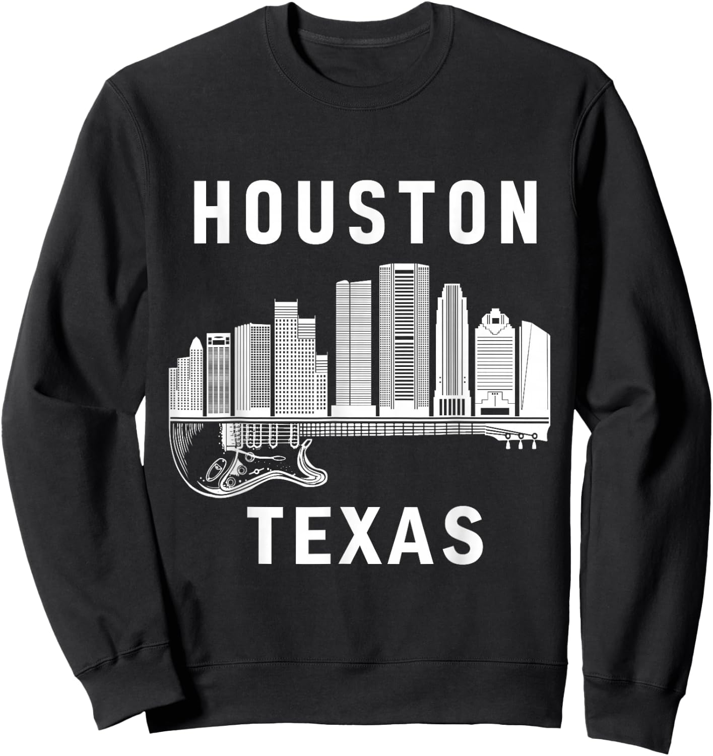 Houston City Skyline Music Texas Souvenir Houston Sweatshirt - Sweatshirt | Black