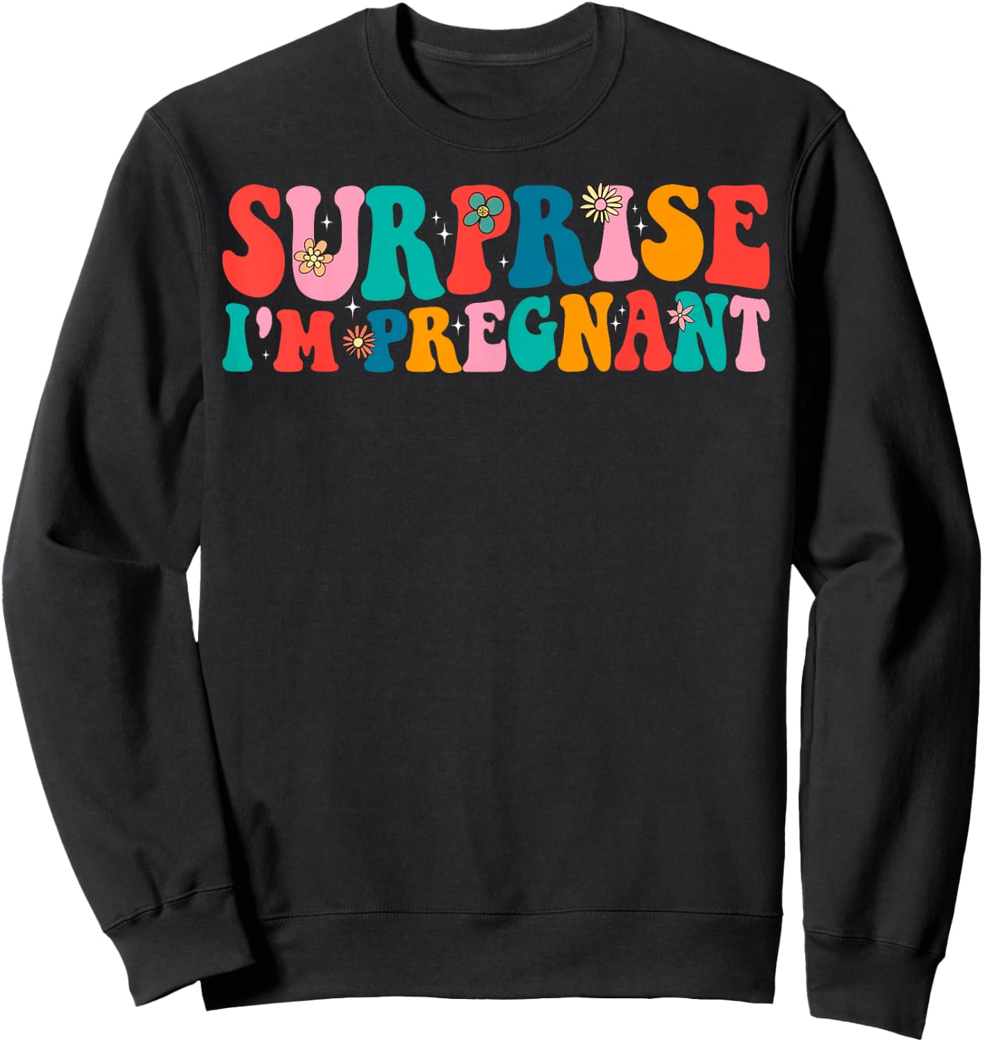 Surprise I'm Pregnant - Pregnancy Announcement Women Retro Sweatshirt - Sweatshirt | Black