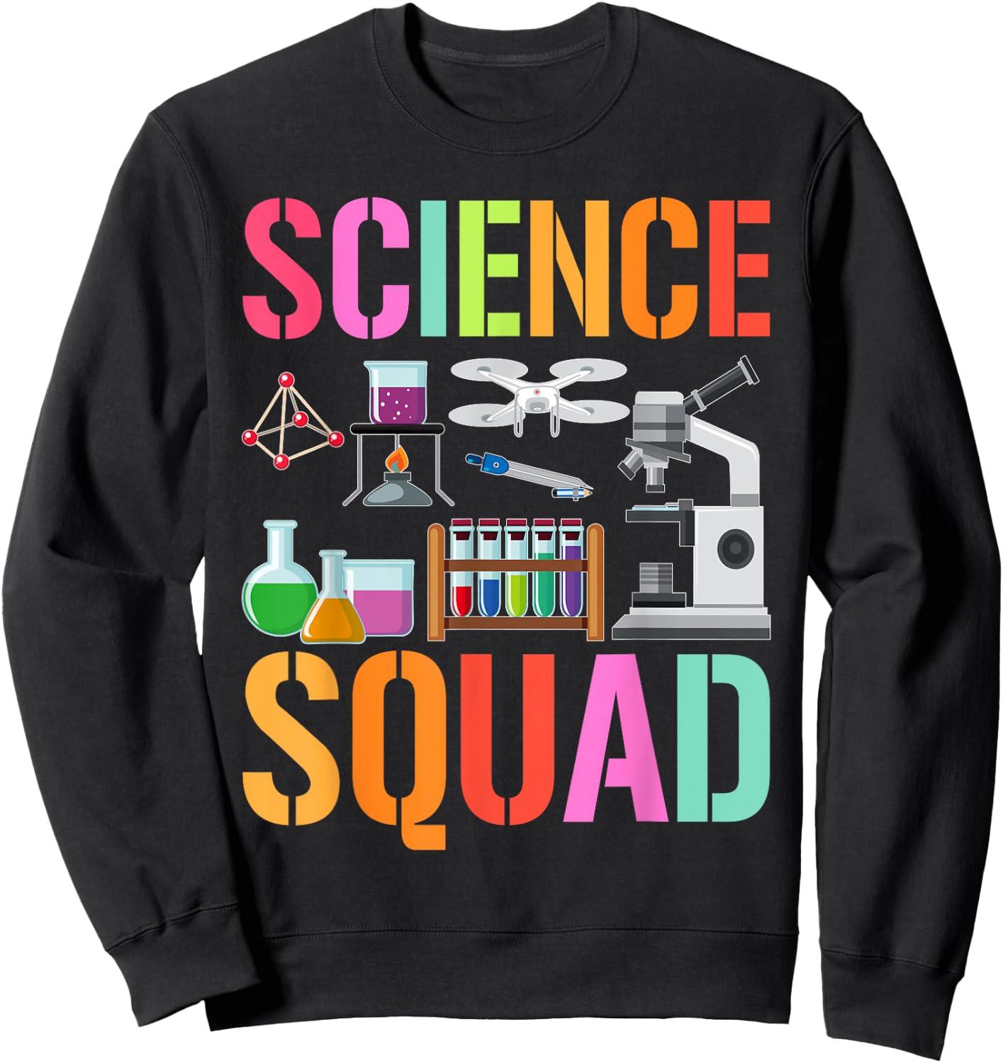 Vintage SCIENCE SQUAD Technology Teacher Team Student STEM Sweatshirt - Sweatshirt | Black