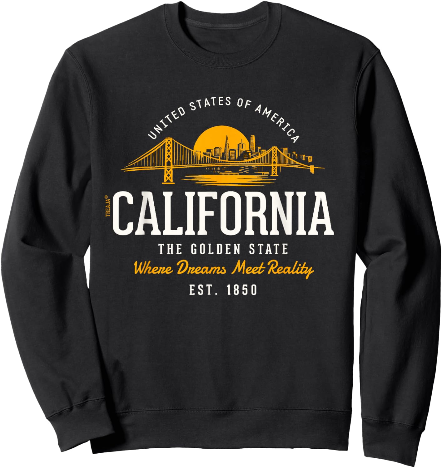 Retro Styled Vintage State of California Sweatshirt - Sweatshirt | Black