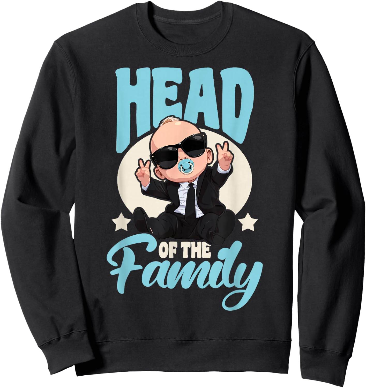 Baby Boss Head of The Family Like A Boss Kids Sweatshirt - Sweatshirt | Black